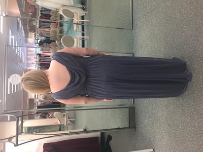 Long Dress with Mesh and Swooping Cowl Back Detail