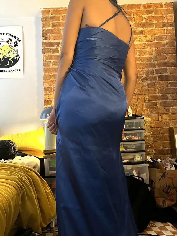 david's bridal charmeuse draped one-shoulder bridesmaid dress David's Bridal Galina Signature Charmeuse Draped One-Shoulder Bridesmaid  Dress