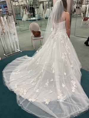 Embroidered Lace Applique Ball Gown Wedding Dress