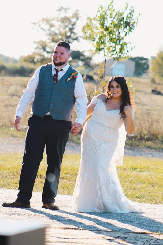 Off-the-Shoulder Beaded Lace Mermaid Wedding Dress | David's Bridal