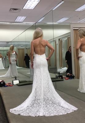 soft lace wedding dress with low back galina