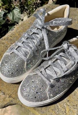 Sparkly Crystal Platform Sneakers