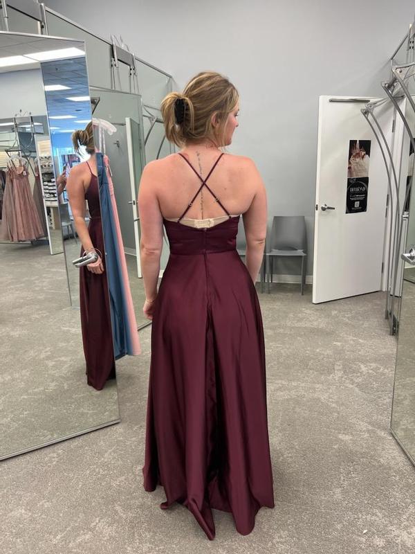 Spaghetti Strap Satin A-Line Bridesmaid Dress