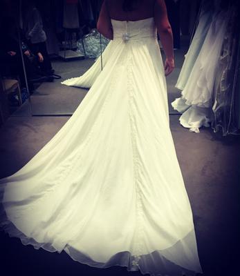 Soft Chiffon Wedding Dress with Beaded Lace Detail