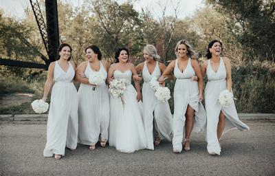 white by vera wang bridesmaid dress