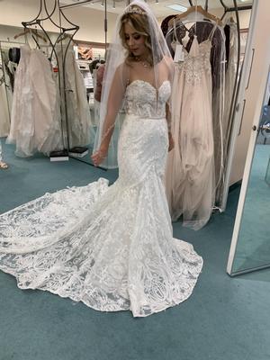 Beaded Brocade Embellished Mermaid Wedding Dress David s Bridal