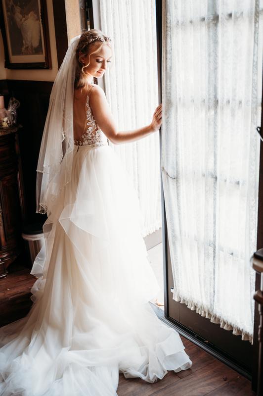 Tulle tiered outlet wedding dress