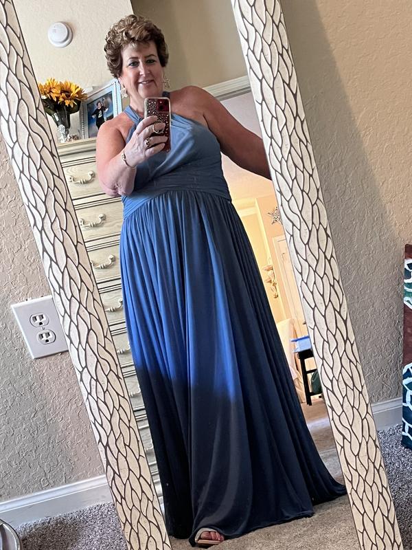 high neck mesh bridesmaid dress Mesh Bridesmaid Dress with High-Neck Halter
