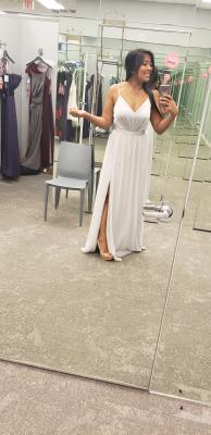 vera wang charmeuse and chiffon bridesmaid dress