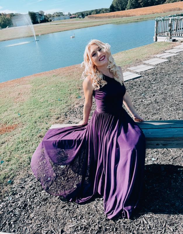 one shoulder mesh bridesmaid dress with full skirt One-Shoulder Mesh Bridesmaid Dress with Full Skirt