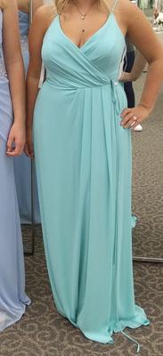 Double-Strap Long Draped Bodice Bridesmaid Dress