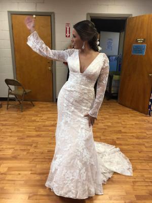 white by vera wang bell sleeve lace wedding dress