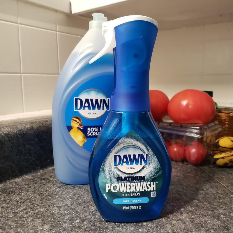 Dawn Free & Clear Powerwash Dish Spray, Dish Soap, Light Pear Scent Bundle,  1 Spray (16oz), 1 Refill (16oz) + Dawn Non-Scratch Scrubber Sponge (2  count), 1 set