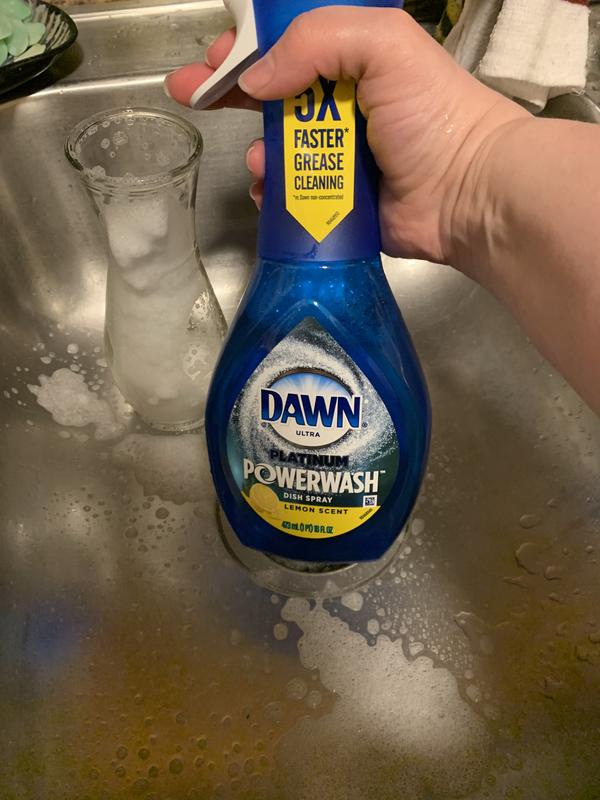 Dawn Platinum Powerwash Dish Spray, Lemon Scent, 1 Starter Kit + 3
