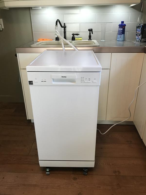 Danby 18 Wide Portable Dishwasher in White - DDW1805EWP