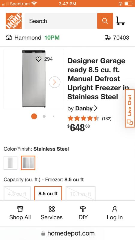 Danby Designer 8.5 cu. ft. Upright Freezer in Stainless Steel