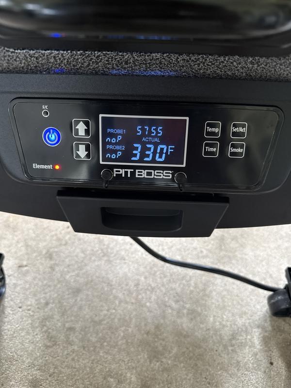 Pit Boss 3 Series Smoker Elettrico Verticale 1650W - Affumicatore Con Finestra Frontale, 4 Griglie, Sonda Per Carne Digitale, 119 Cm (Acciaio Alluminato)