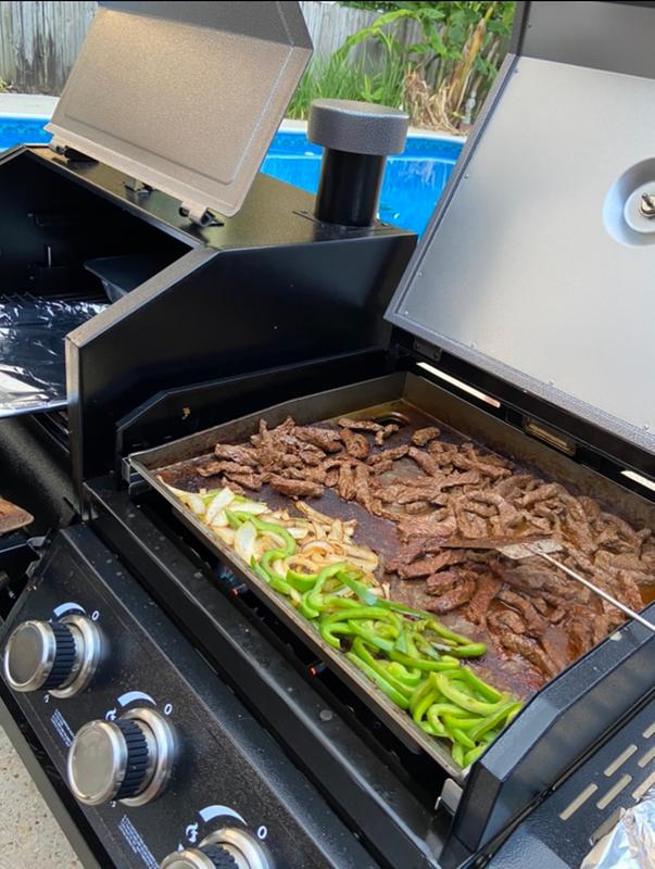 The smoker, griddle grill combo with skillet