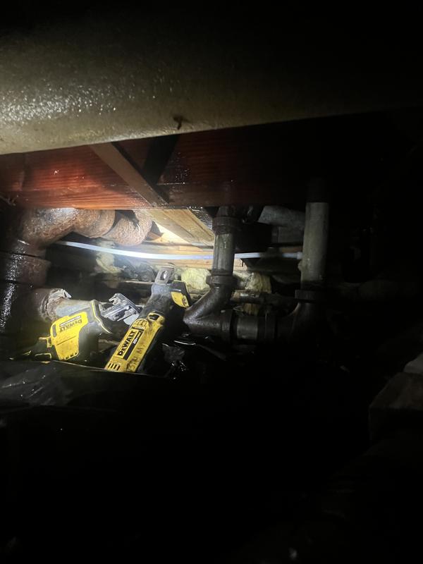 Crawlspace work with the propex gun and one handed sawsall