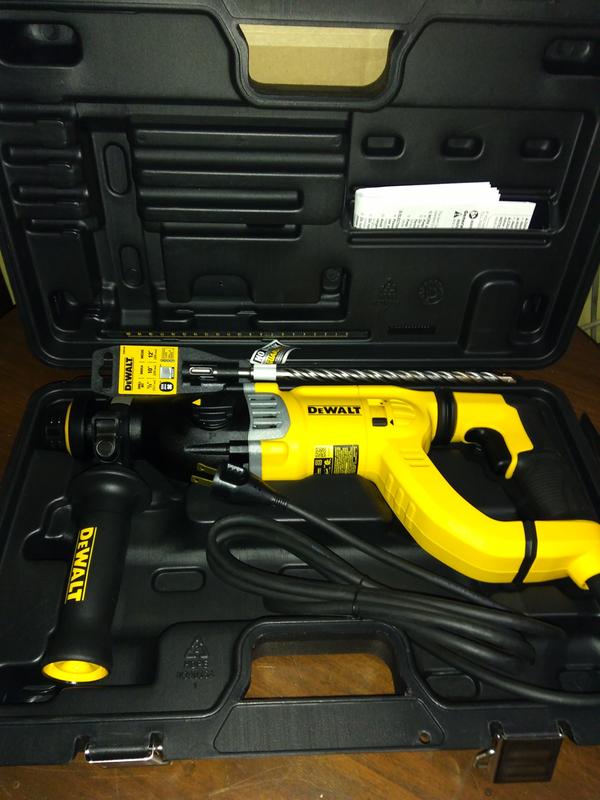 DEWALT Rotary Hammer Drill with Shocks, D-Handle, SDS, 1-1/8-Inch (D25263K)