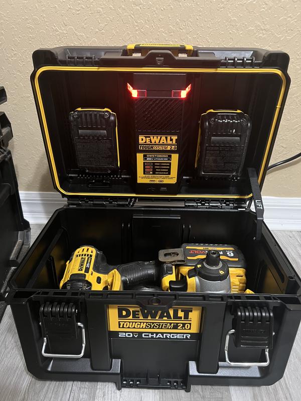 New Dewalt ToughSystem Charger with Dual Battery Ports, USB, Storage