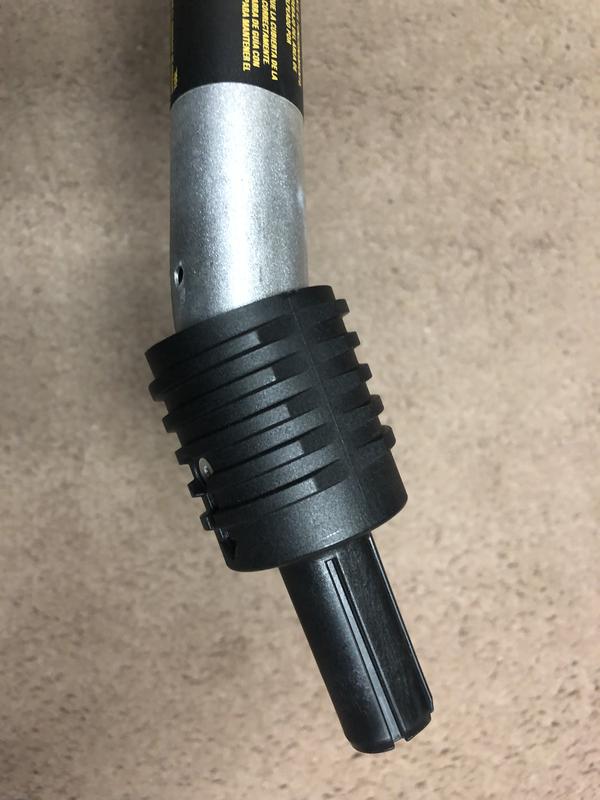 What the pole looks like after the rivets broke.