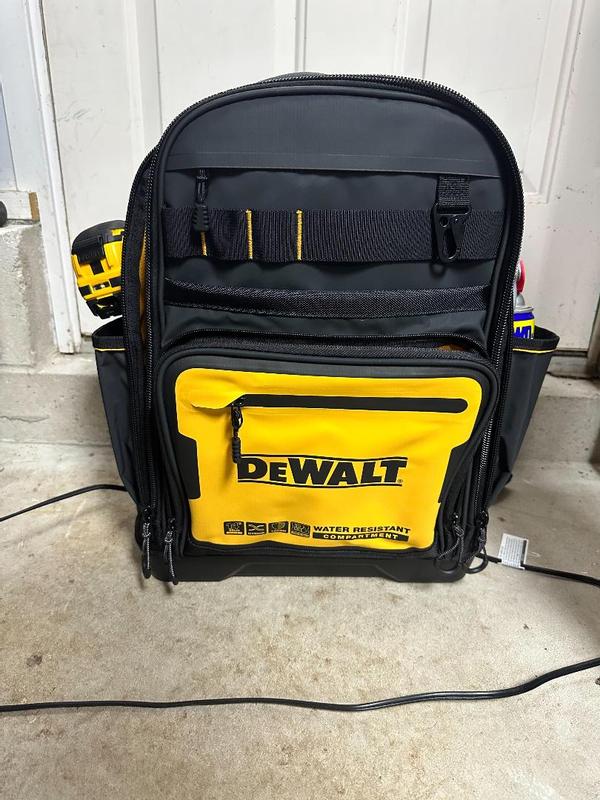 DEWALT Black- Yellow Polyester 7.75-in Zippered Backpack in the