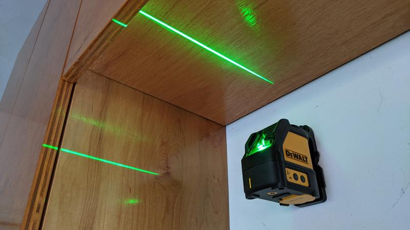 DEWALT 165 ft. Green Self-Leveling Cross Line Laser Level with (3) AAA  Batteries Case 