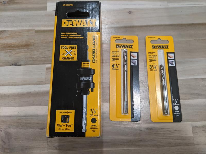 Dewalt hole deals saw arbor