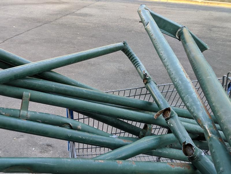 What's left of the metal gate.