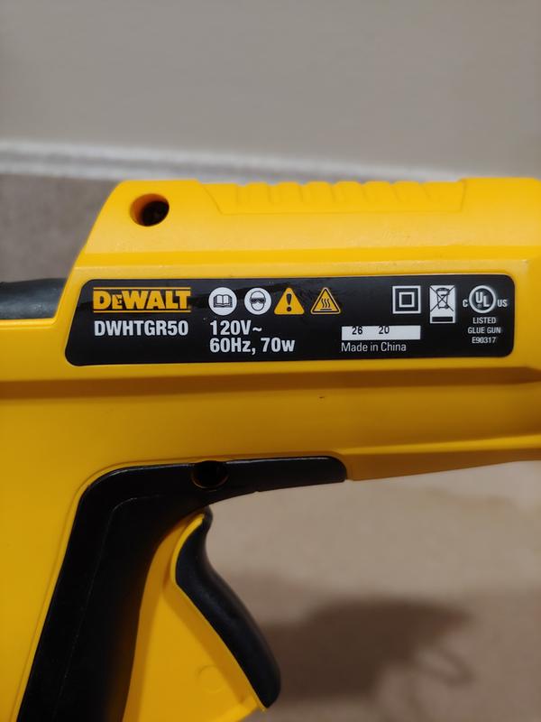 DeWALT DWHTGR50 Rapid Heat Ceramic Glue Gun Yellow 