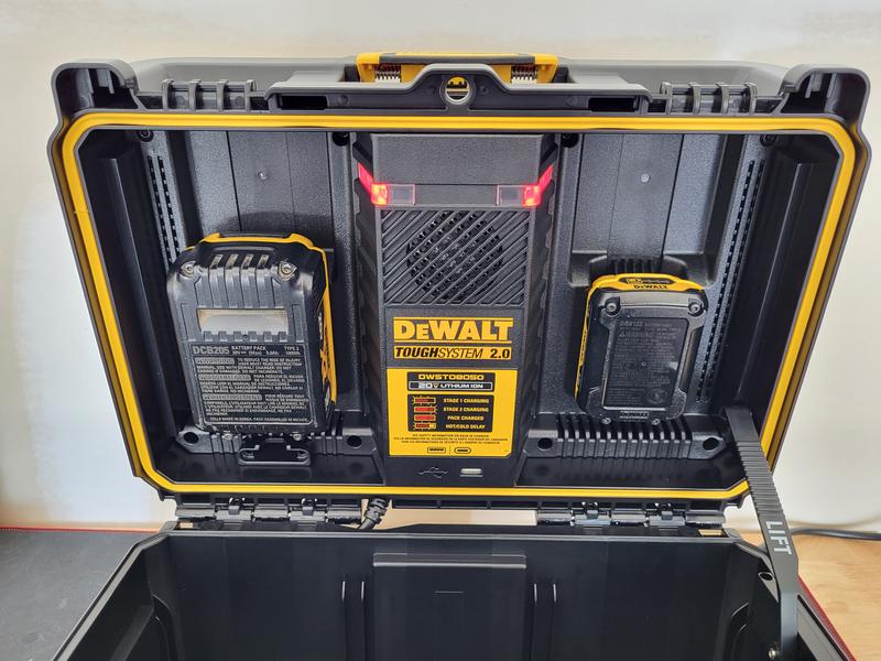 DEWALT ToughSystem 2.0 Corded 20V Dual Port Charger Storage Case