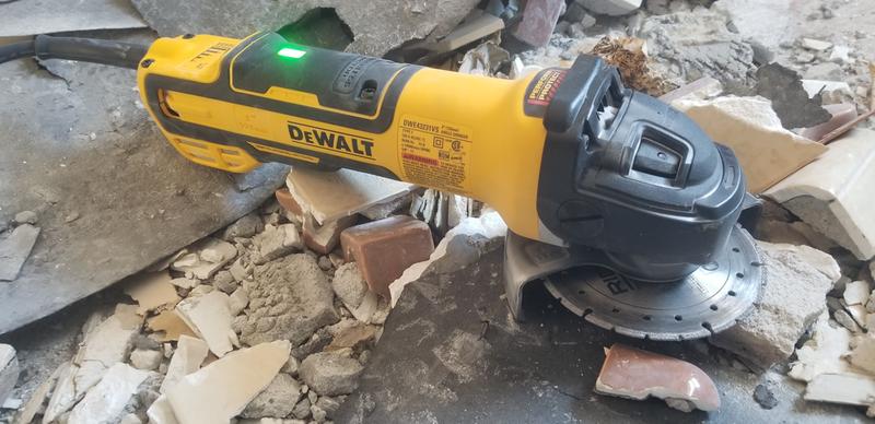 5 in. Brushless Slide Switch Small Angle Grinder with KICKBACK BRAKE and Pipeline Cover DEWALT