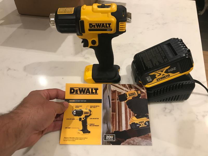 Heat Gun For Dewalt 20V Lithium Battery Hot Air Gun Kit w/4 Nozzles No  Battery