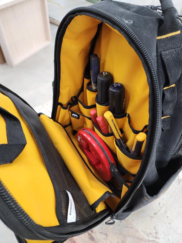 DEWALT Black/Yellow Polyester 8-in Zippered Backpack at