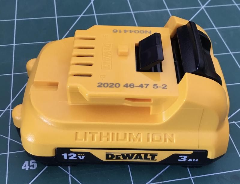 Side view of battery