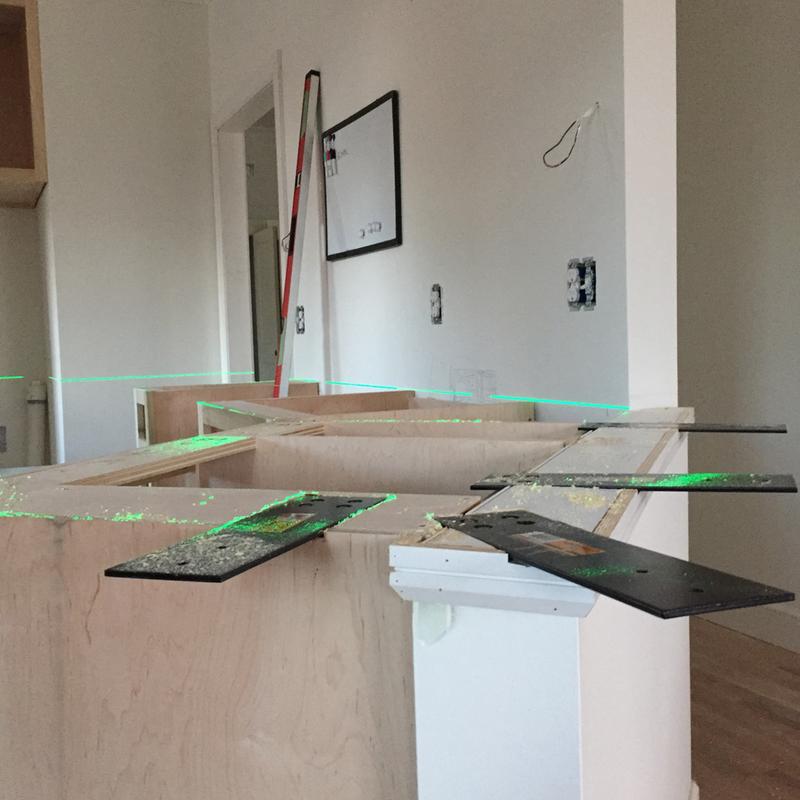 Cabinets leveled out with planer