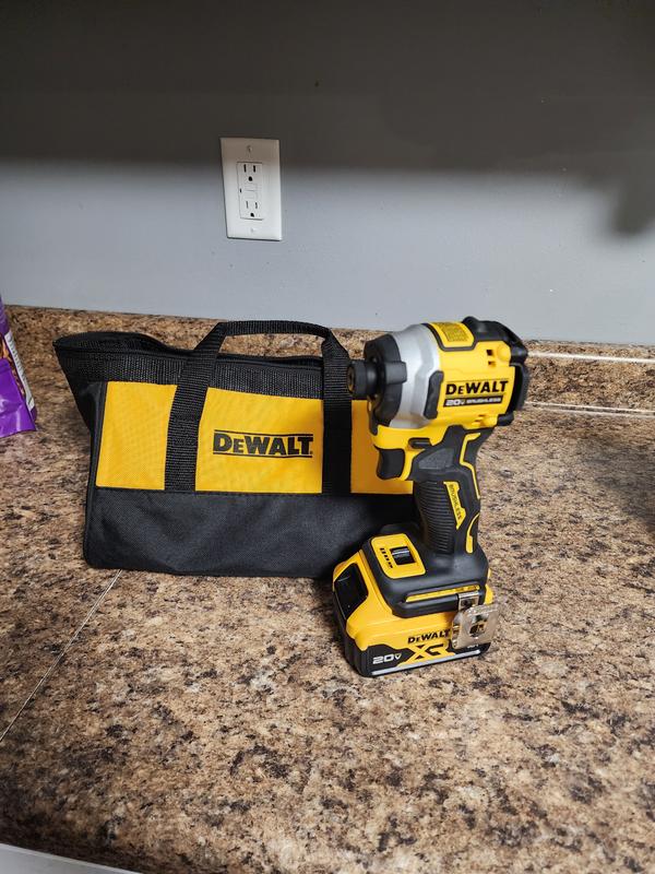 DEWALT ATOMIC 20V MAX Lithium-Ion Cordless 1/4 in. Brushless Impact Driver  Kit, 5 Ah Battery, Charger, and Bag DCF850P1 - The Home Depot