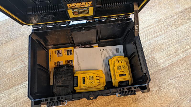 New Dewalt ToughSystem Charger with Dual Battery Ports, USB, Storage