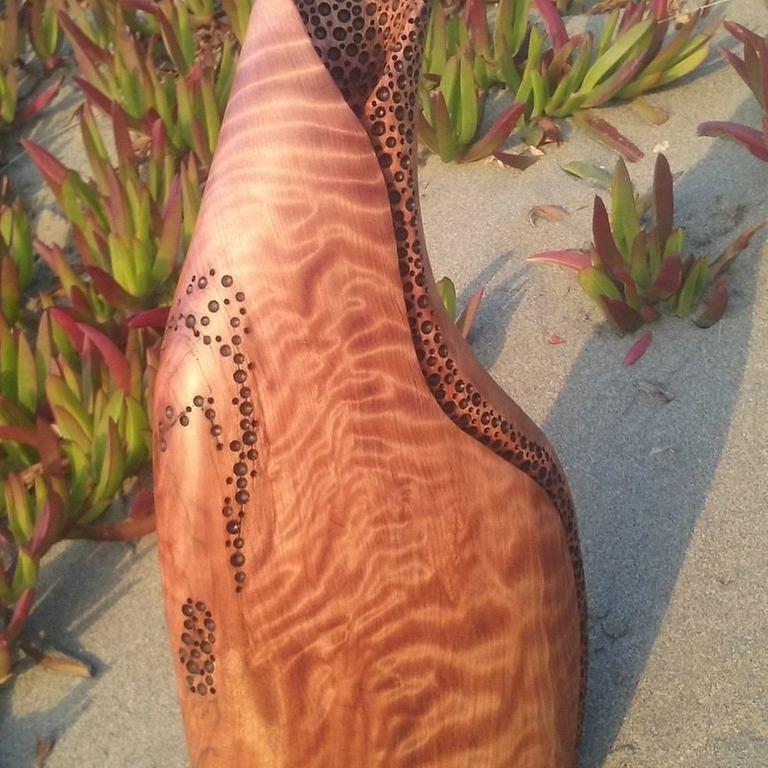 Handmade redwood flower vase.