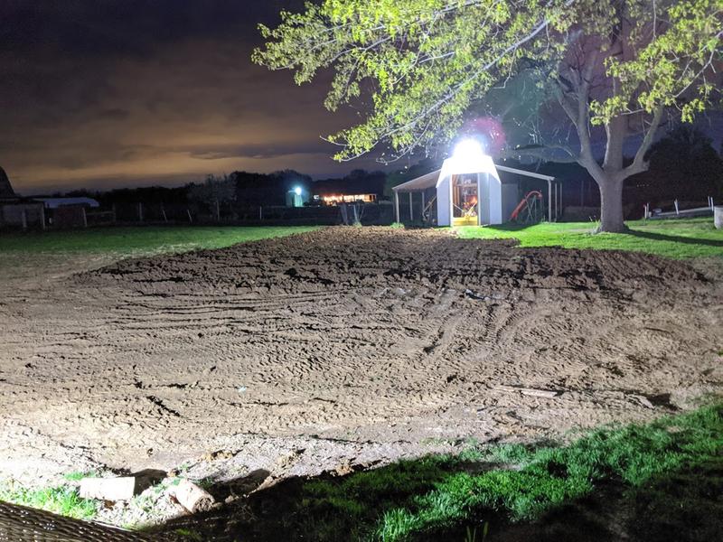 Forground lite by Dewalt cordless/corded light, backgrout lite by led flood light