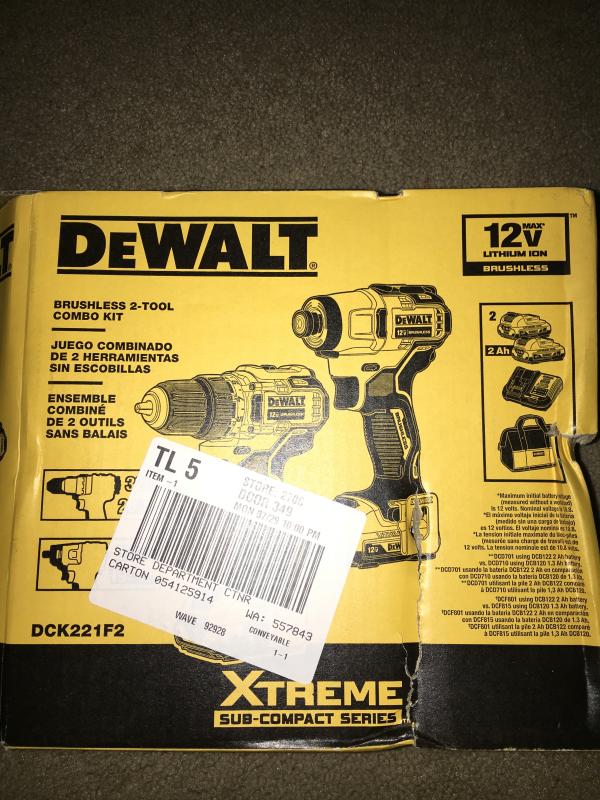 DEWALT DCK221F2 12V MAX Brushless Cordless Drill and Impact Driver Kit for  sale online