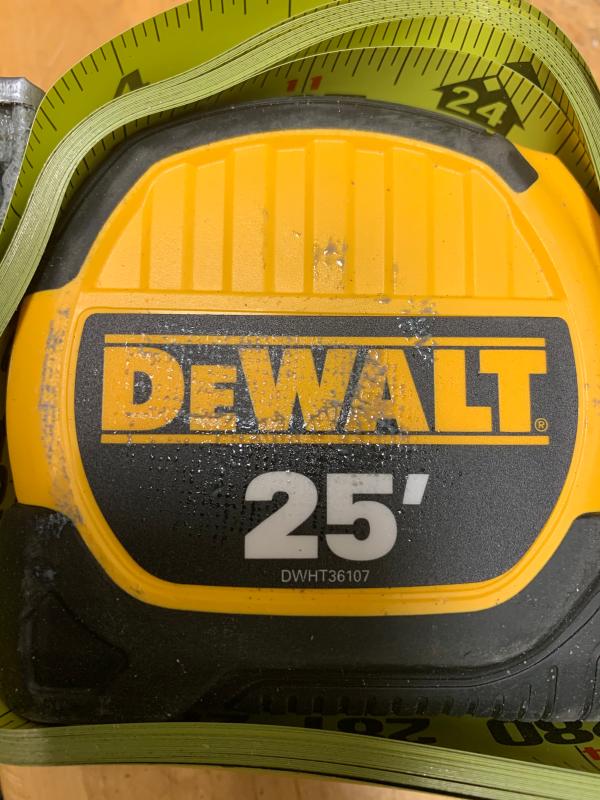 Buy DeWALT DWHT36107 Tape Measure, 25 ft L Blade, 1-1/8 in W Blade