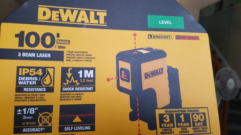 Red 3 Spot Laser Level DEWALT