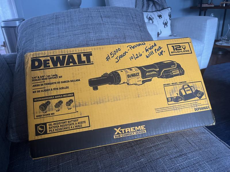 DCF504L1G-QW, Clé à cliquet 1/4 - XR - sans fil - 12v 3Ah li-ion  brushless - pack gfn Dewalt