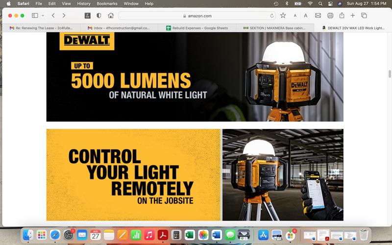 Dewalt 5000 best sale lumen light