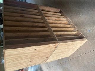 This is a stain glass storage cabinet for a family friend