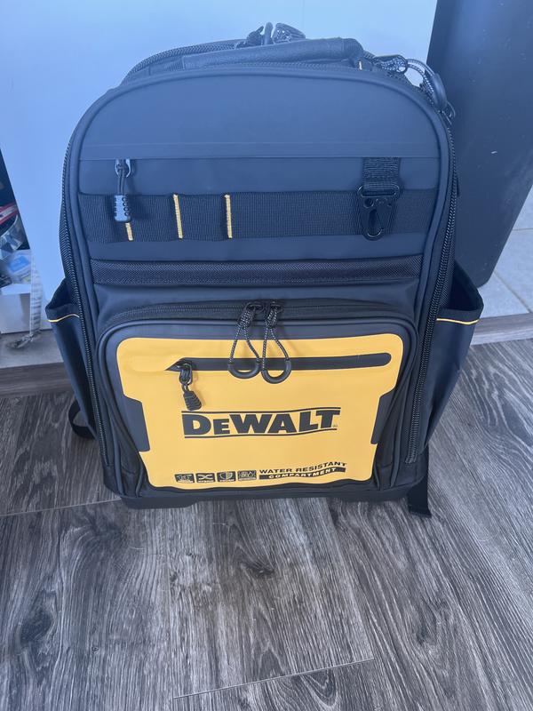 DEWALT Black- Yellow Polyester 7.75-in Zippered Backpack in the Tool Bags  department at