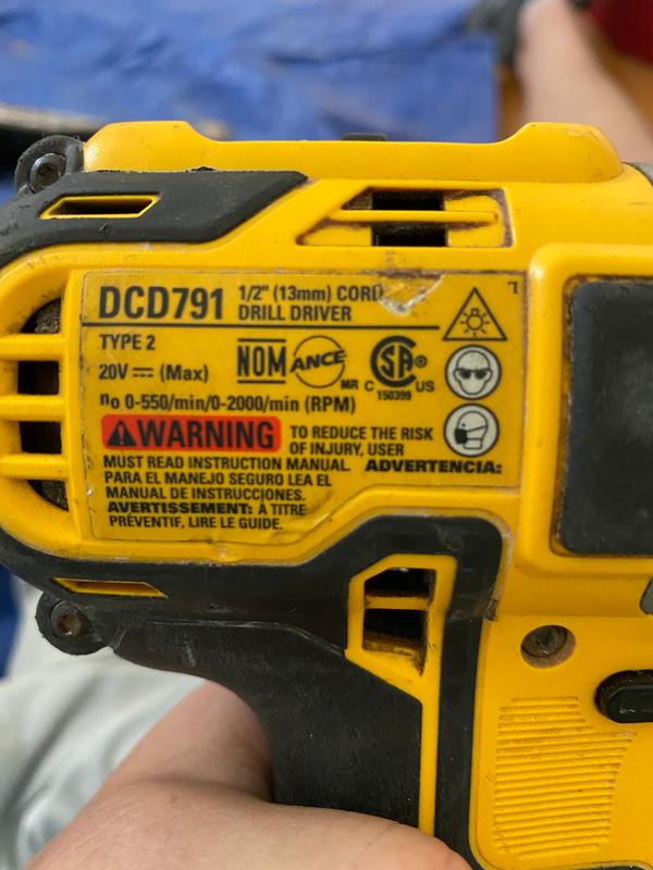 Dewalt discount dcd791 torque