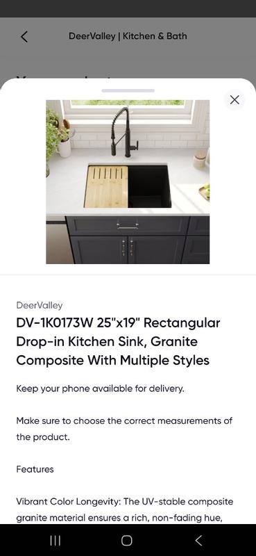 DeerValley Undermount 33-in x 18.98-in Quartz Single bowl